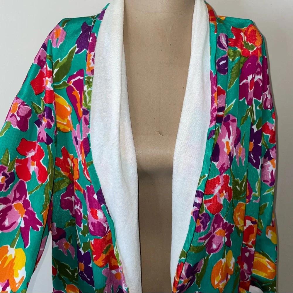 Victoria's‎ Secret Terry with Multicolor Trim ROBE OSFM Gold Label